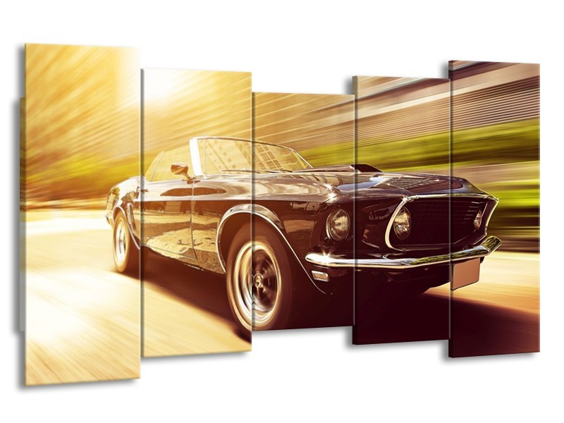 Glas schilderij Mustang | Groen, Geel | 150x80cm 5Luik