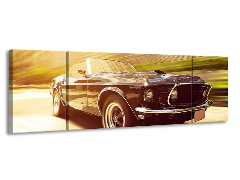Glas schilderij Mustang | Groen, Geel | 170x50cm 3Luik