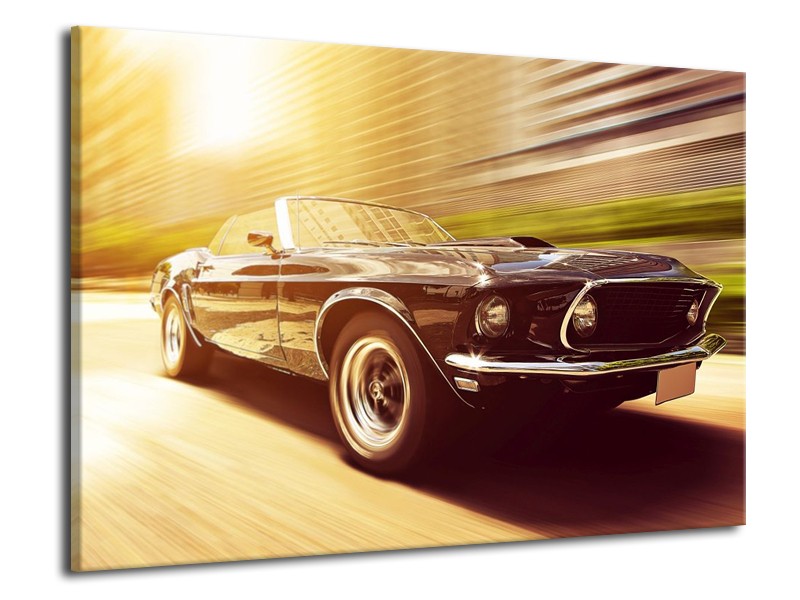 Glas schilderij Mustang | Groen, Geel | 70x50cm 1Luik