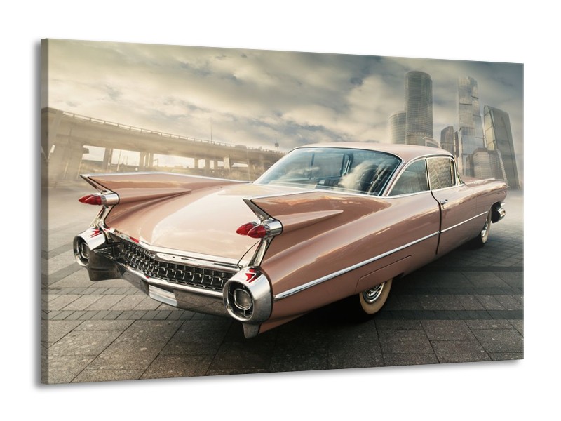 Glas schilderij Oldtimer | Bruin, Grijs | 140x90cm 1Luik