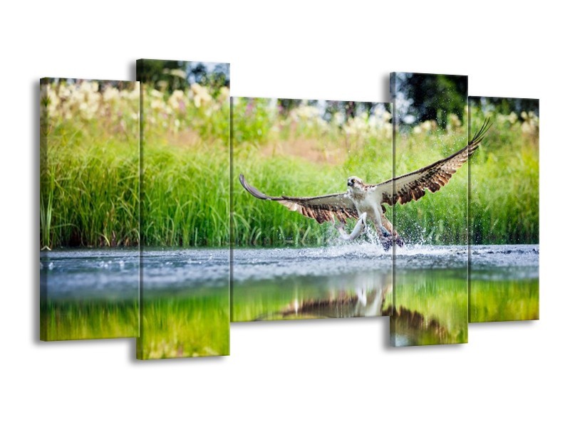 Canvas schilderij Natuur | Groen, Grijs | 120x65 5Luik