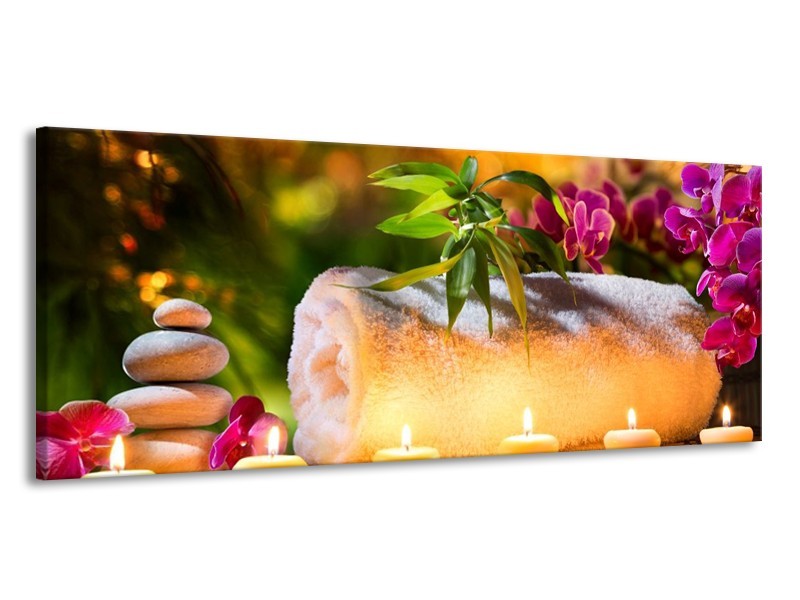 Canvas schilderij Spa | Geel, Bruin, Paars | 145x58cm 1Luik