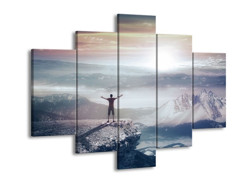 Canvas schilderij Natuur | Grijs, Wit | 150x105cm 5Luik