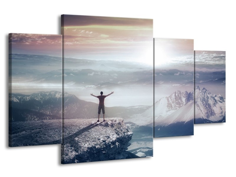 Canvas schilderij Natuur | Grijs, Wit | 160x90cm 4Luik