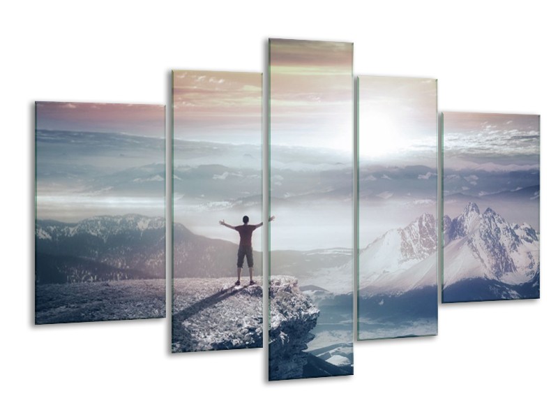 Canvas schilderij Natuur | Grijs, Wit | 170x100cm 5Luik