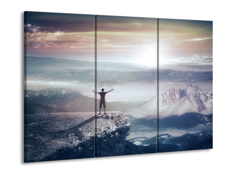 Canvas schilderij Natuur | Grijs, Wit | 90x60cm 3Luik