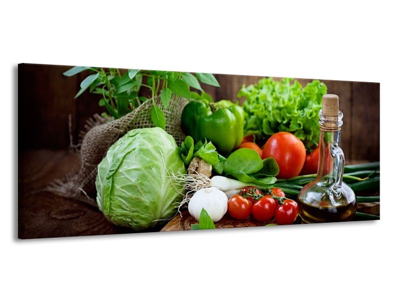 Canvas schilderij Groenten | Groen, Bruin | 145x58cm 1Luik