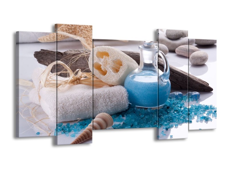 Canvas schilderij Spa | Blauw, Wit | 120x65 5Luik