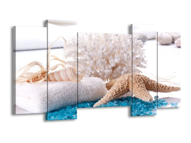 Canvas schilderij Spa | Blauw, Wit | 120x65 5Luik