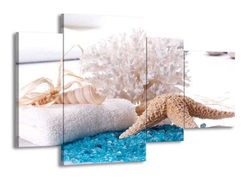 Glas schilderij Spa | Blauw, Wit | 120x75cm 4Luik