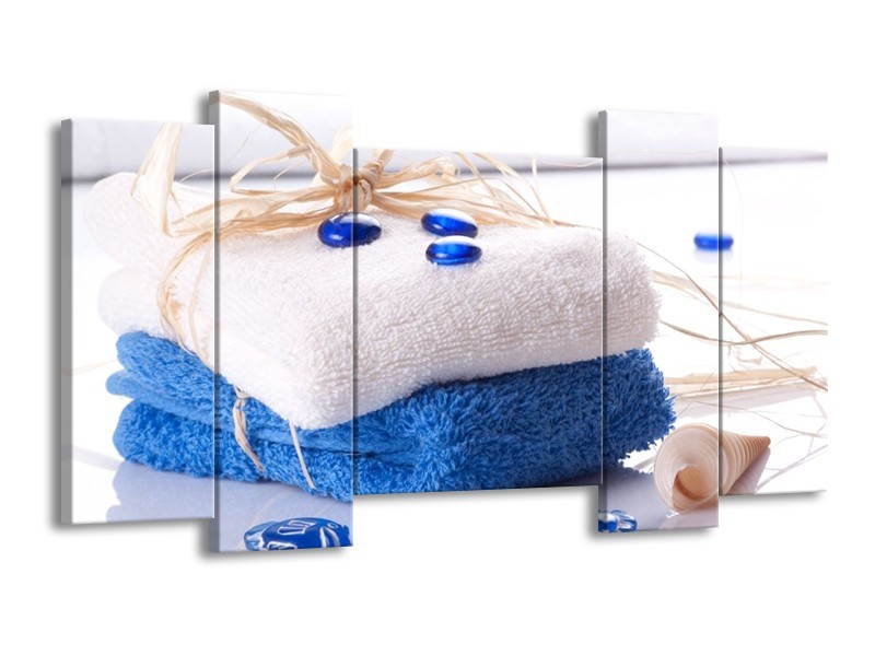 Canvas schilderij Spa | Blauw, Wit | 120x65 5Luik