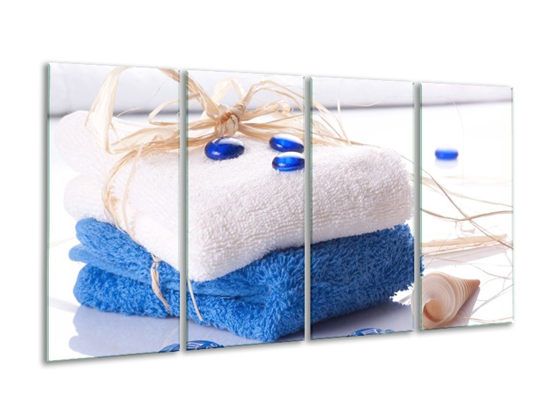Canvas schilderij Spa | Blauw, Wit | 160x80cm 4Luik