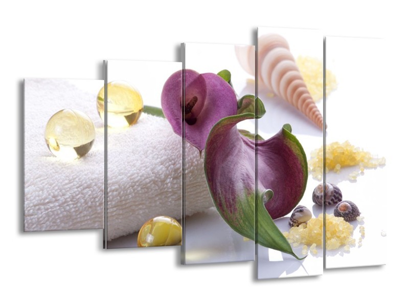 Canvas schilderij Spa | Paars, Wit | 150x100cm 5Luik