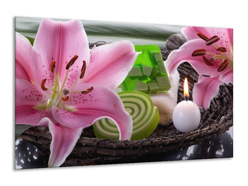 Canvas schilderij Spa | Roze, Groen | 120x70cm 1Luik