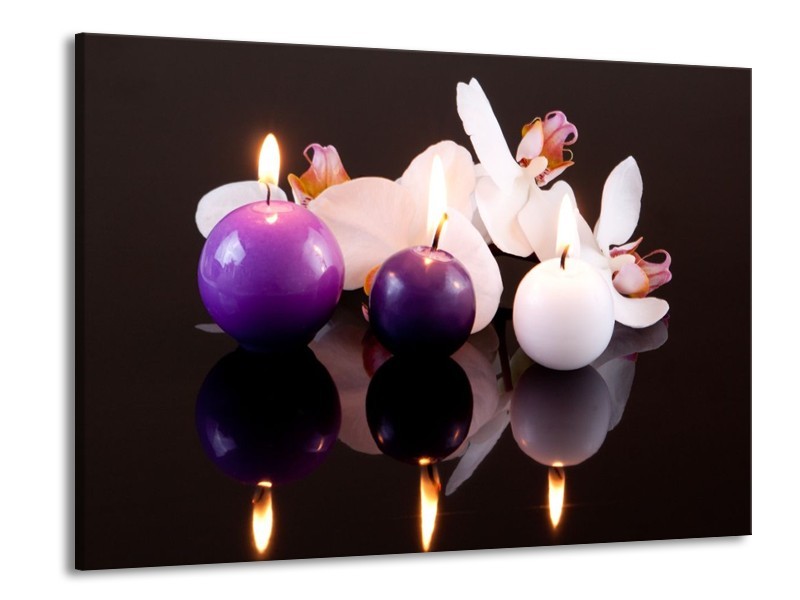 Glas schilderij Spa | Paars, Wit, Zwart | 100x70cm 1Luik