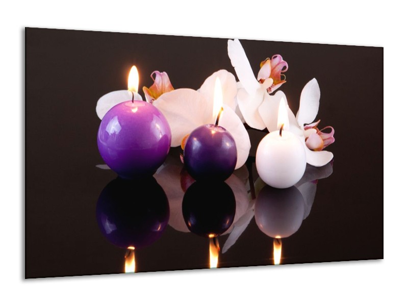 Glas schilderij Spa | Paars, Wit, Zwart | 120x70cm 1Luik