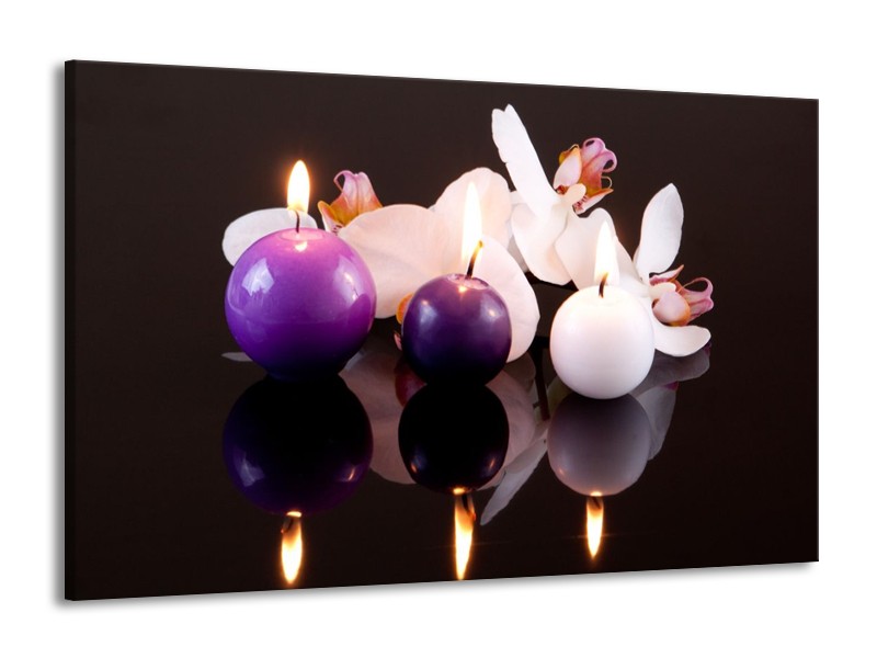 Glas schilderij Spa | Paars, Wit, Zwart | 140x90cm 1Luik