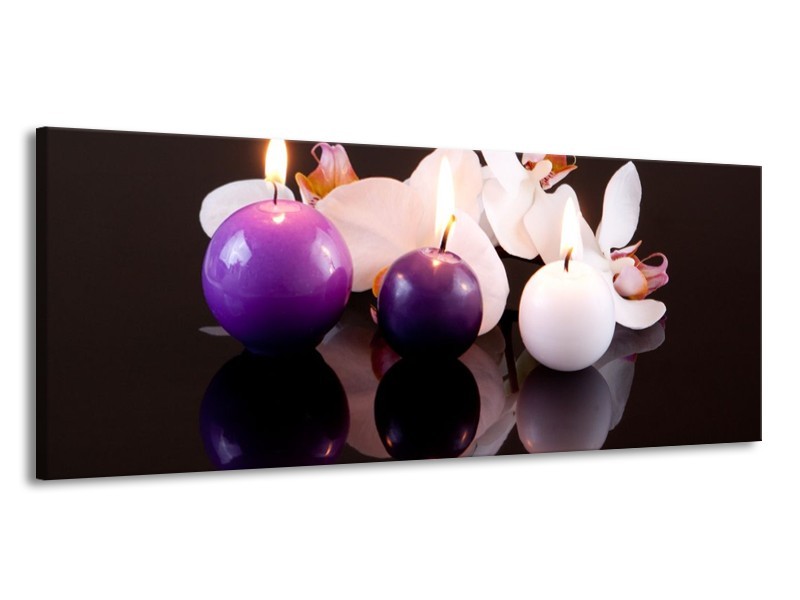 Glas schilderij Spa | Paars, Wit, Zwart | 145x58cm 1Luik