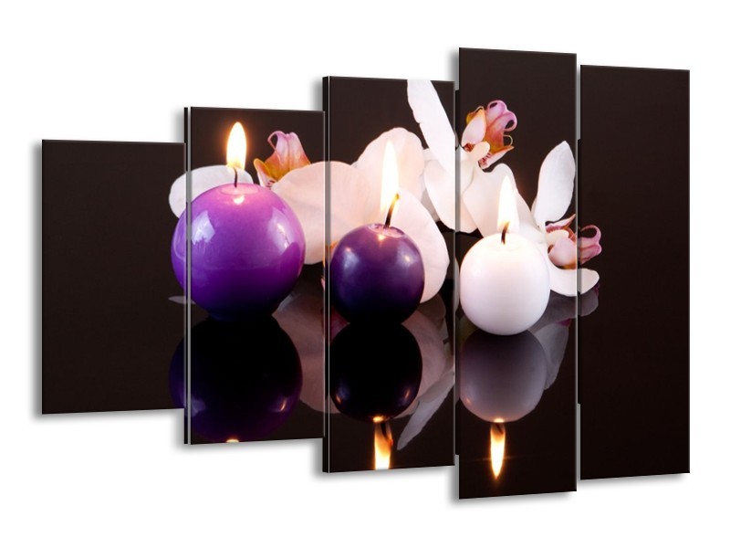 Glas schilderij Spa | Paars, Wit, Zwart | 150x100cm 5Luik