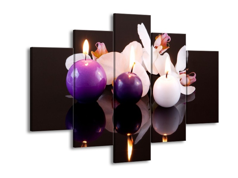 Glas schilderij Spa | Paars, Wit, Zwart | 150x105cm 5Luik
