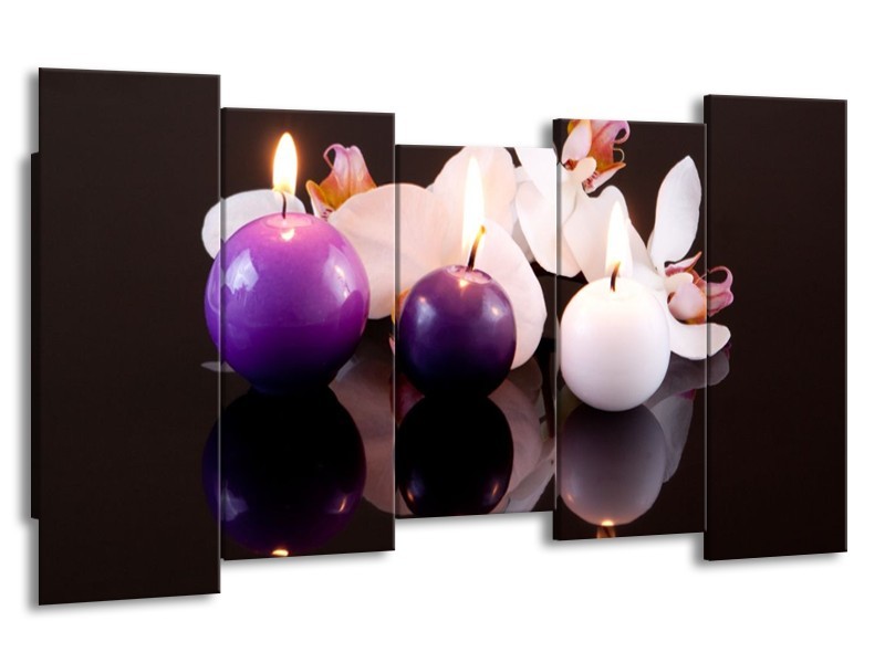 Glas schilderij Spa | Paars, Wit, Zwart | 150x80cm 5Luik