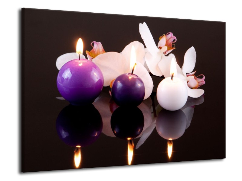 Glas schilderij Spa | Paars, Wit, Zwart | 70x50cm 1Luik