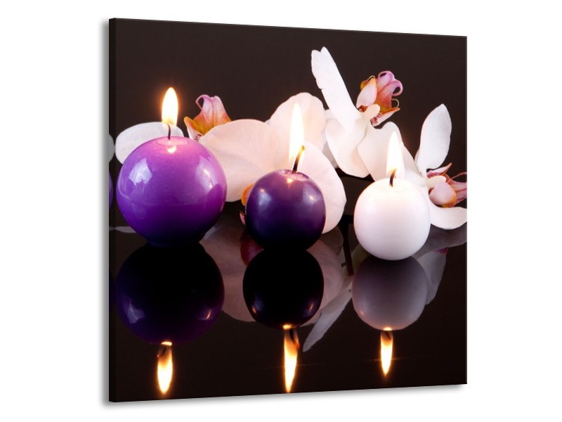 Glas schilderij Spa | Paars, Wit, Zwart | 70x70cm 1Luik