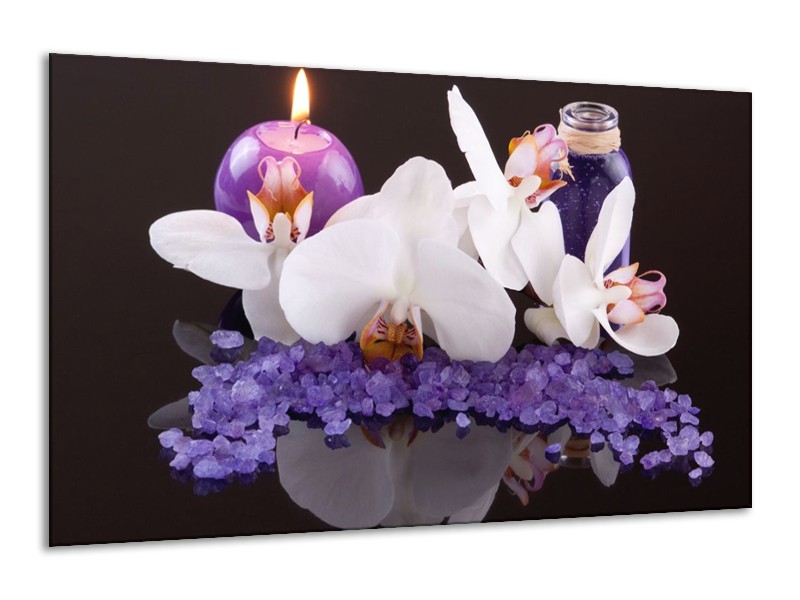 Canvas schilderij Spa | Paars, Wit, Zwart | 120x70cm 1Luik