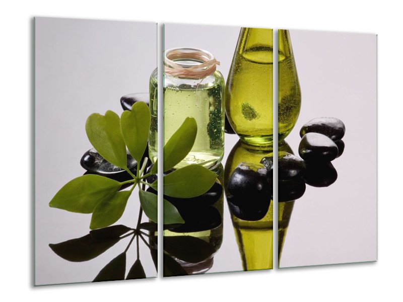 Glas schilderij Olijven | Groen, Grijs | 120x80cm 3Luik