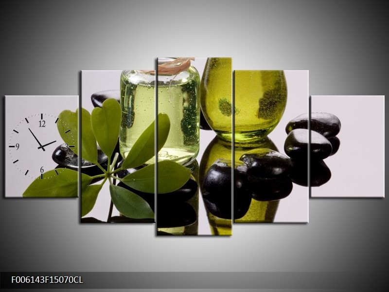 Klok schilderij Olijven | Groen, Grijs | 150x70cm 5Luik