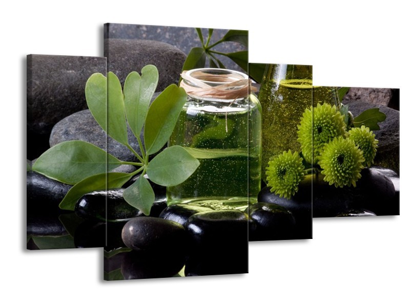 Glas schilderij Olijven | Groen, Zwart | 120x75cm 4Luik