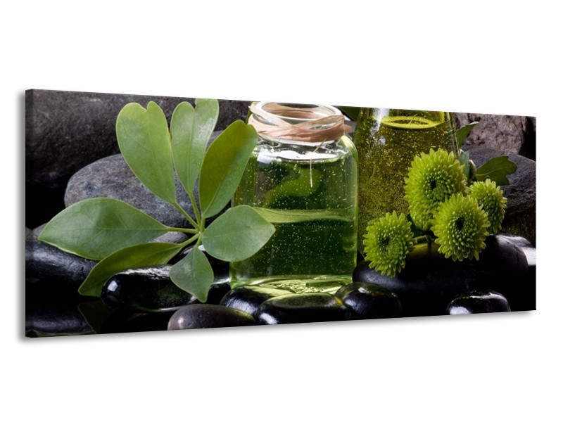 Glas schilderij Olijven | Groen, Zwart | 145x58cm 1Luik