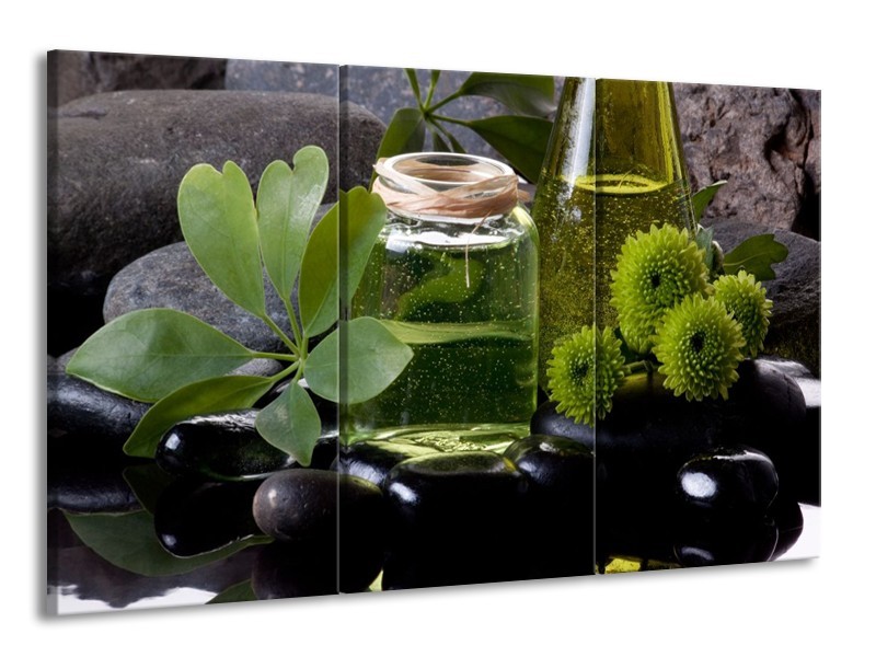 Glas schilderij Olijven | Groen, Zwart | 165x100cm 3Luik