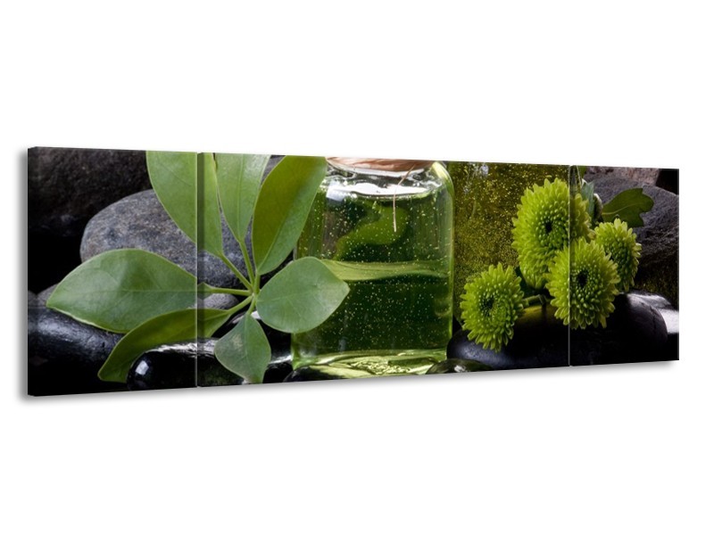 Glas schilderij Olijven | Groen, Zwart | 170x50cm 3Luik