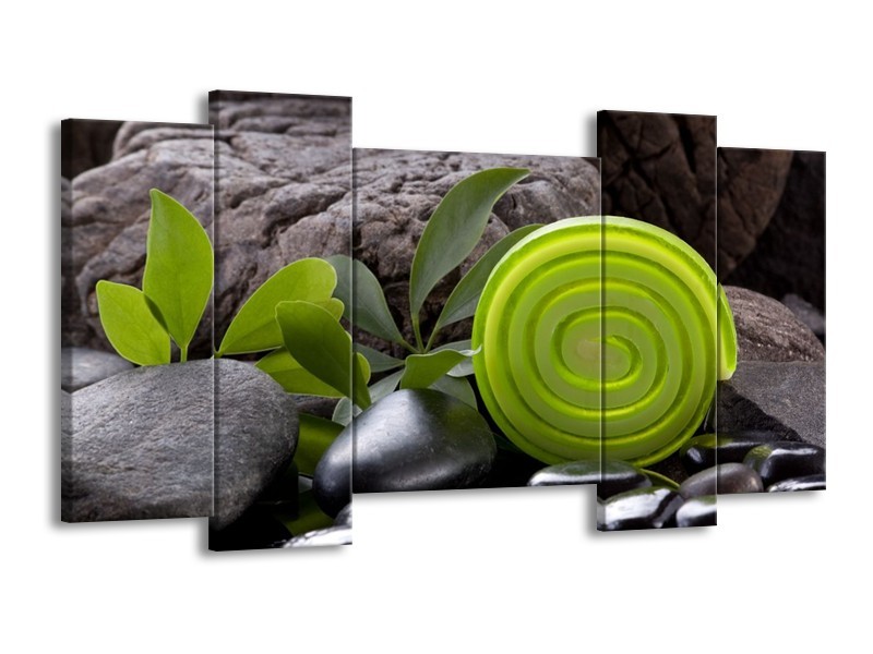 Canvas schilderij Spa | Groen, Zwart | 120x65 5Luik