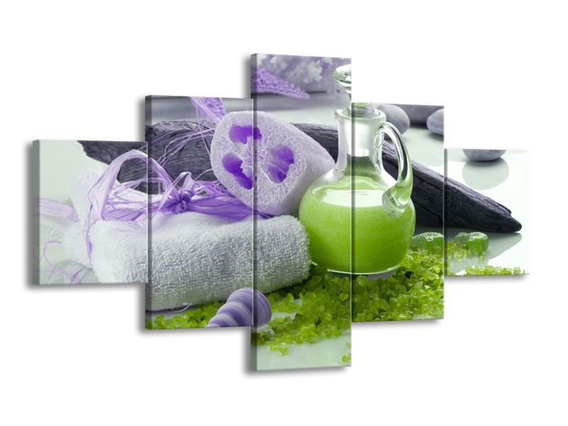 Glas schilderij Spa | Paars, Groen, Grijs | 125x70cm 5Luik
