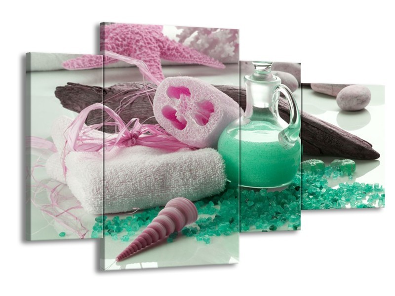 Glas schilderij Spa | Groen, Roze | 120x75cm 4Luik