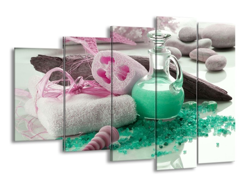 Glas schilderij Spa | Groen, Roze | 150x100cm 5Luik