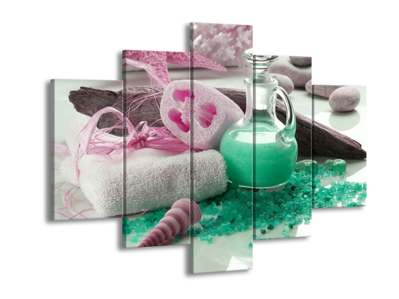 Glas schilderij Spa | Groen, Roze | 150x105cm 5Luik