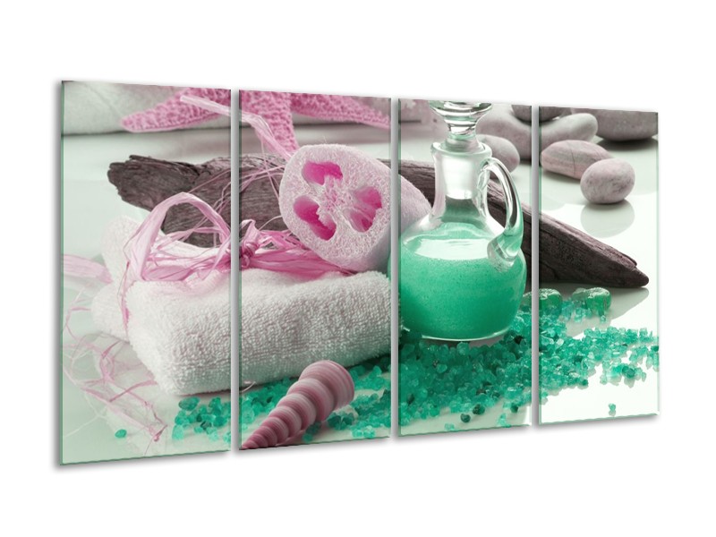 Canvas schilderij Spa | Groen, Roze | 160x80cm 4Luik