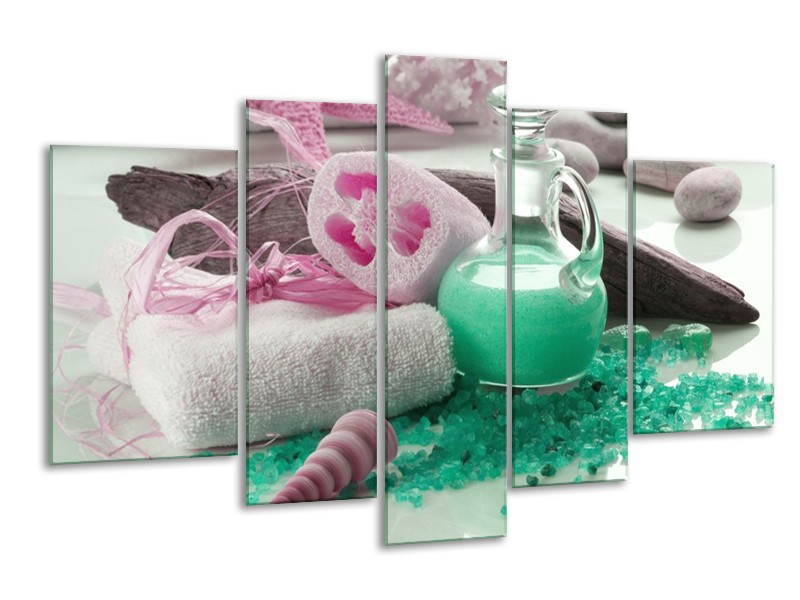 Glas schilderij Spa | Groen, Roze | 170x100cm 5Luik