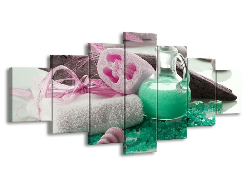 Glas schilderij Spa | Groen, Roze | 210x100cm 7Luik