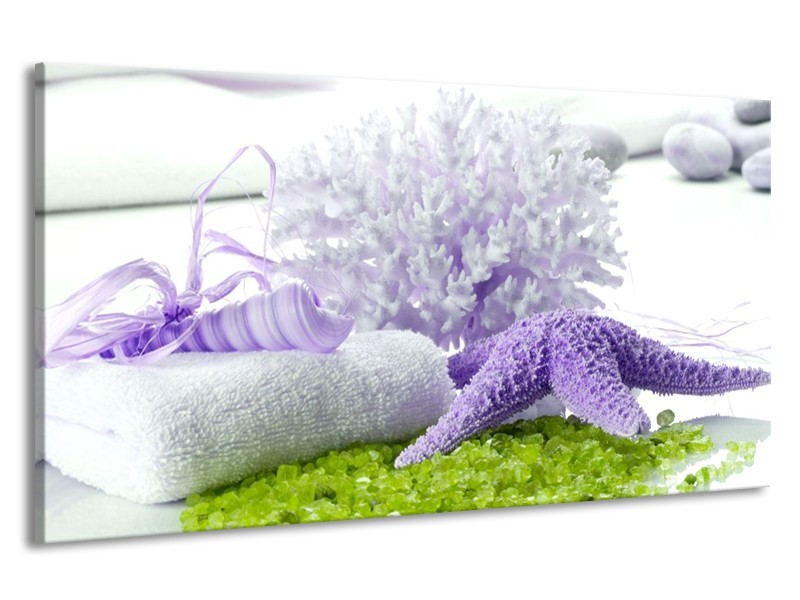 Canvas schilderij Spa | Paars, Groen, Wit | 190x100cm 1Luik