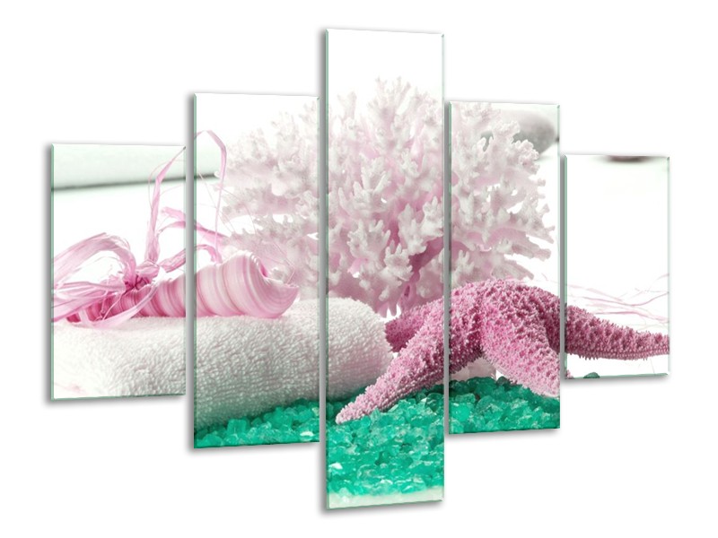Glas schilderij Spa | Roze, Groen | 100x70cm 5Luik