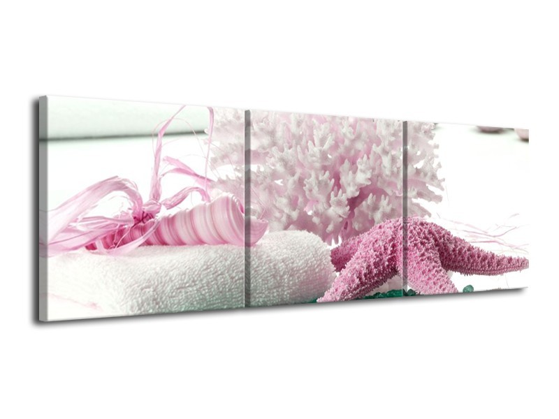 Canvas schilderij Spa | Roze, Groen | 120x40cm 3Luik