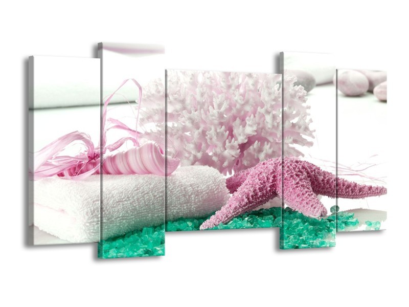 Canvas schilderij Spa | Roze, Groen | 120x65 5Luik