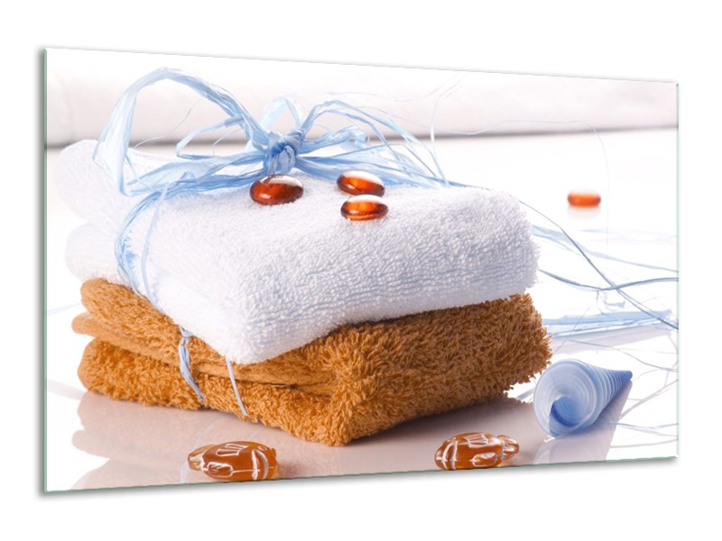 Canvas schilderij Spa | Bruin, Wit, Blauw | 120x70cm 1Luik