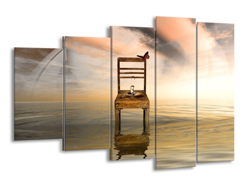 Canvas schilderij Modern | Bruin, Grijs | 150x100cm 5Luik