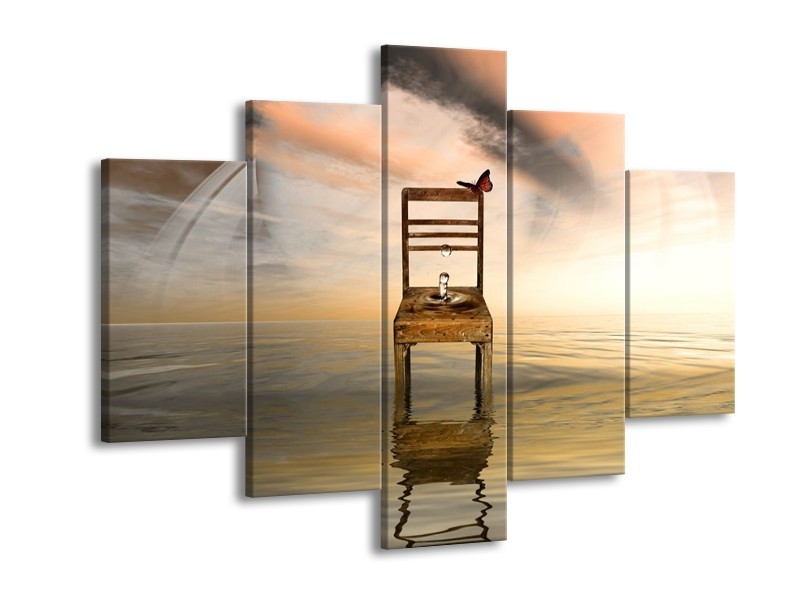 Canvas schilderij Modern | Bruin, Grijs | 150x105cm 5Luik