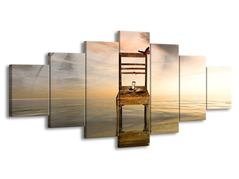 Canvas schilderij Modern | Bruin, Grijs | 210x100cm 7Luik
